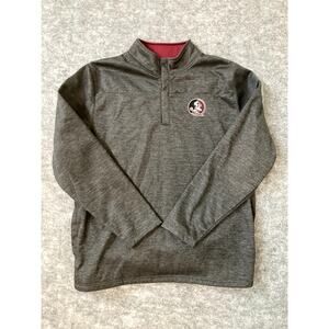 FSU pullover Florida State University quarter zip up embroidered patch gray 2XL